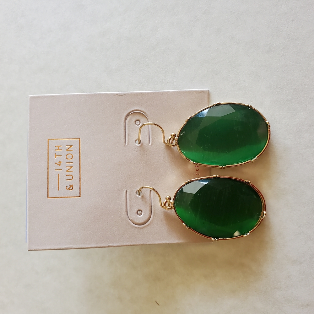 14th & Union Emerald Green Drop Earrings